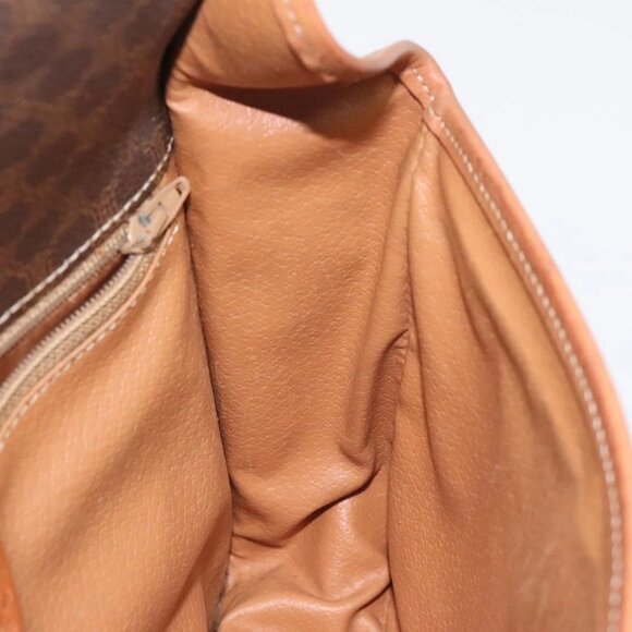 CELINE Macadam Canvas Shoulder Bag PVC Leather Brown Gold Auth KD054 - Picture 11 of 16